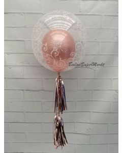 Deko Bubbles Luftballon Rosegold mit Helium Ballongas