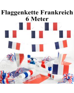 Flaggenbanner Girlande Frankreich, 6 Meter