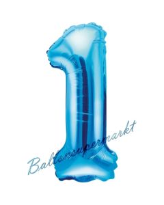 Luftballon Zahl 1, blau, 35 cm