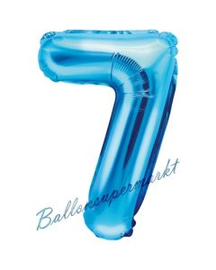 Luftballon Zahl 7, blau, 35 cm