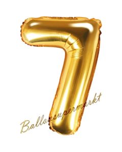 Luftballon Zahl 7, gold, 35 cm