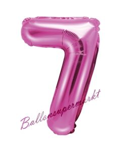 Luftballon Zahl 7, pink, 35 cm