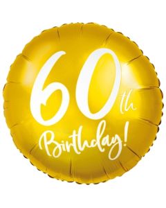 Luftballon zum 60. Geburtstag, Gold ohne Ballongas
