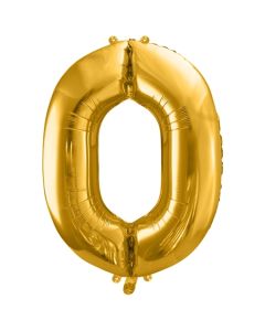 Luftballon Zahl 0, gold, 86 cm