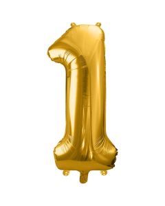 Luftballon Zahl 1, gold, 86 cm