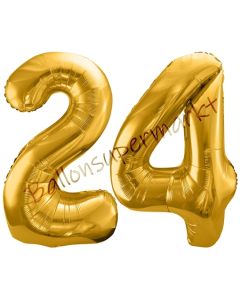 Luftballon Zahl 24, gold, 86 cm