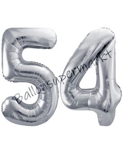 Luftballon Zahl 54, silber, 86 cm