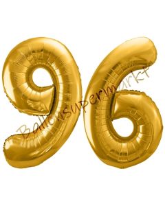 Luftballon Zahl 96, gold, 86 cm