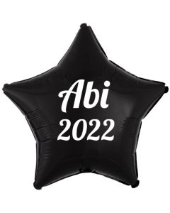 Luftballon Stern Abi 2022, schwarz-weiß, mit Helium Ballongas