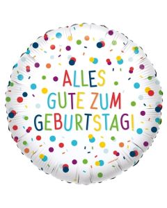 Alles Gute zum Geburtstag, Confetti Birthday, Luftballon zum Geburtstag mit Helium