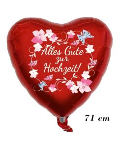 Großer Luftballon, Alles Gute zur Hochzeit Blumenranken,71 cm