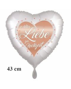 Herzluftballon Alles Liebe zur Hochzeit - Heart, inklusive Helium