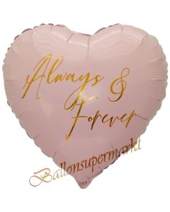 Always & Forever, Herzballon zur Hochzeit, Folienballon inklusive Helium