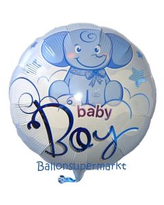 Baby Boy Elefant Luftballon aus Folie mit Helium