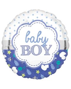 Baby Boy Muschel Luftballon aus Folie ohne Helium