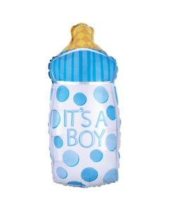 Babyflasche It's a Boy, Luftballon aus Folie inklusive Helium