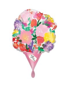 Blumenstrauß, Luftballon aus Folie mit Helium zum Muttertag