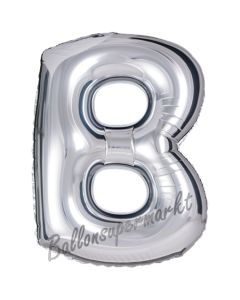 Großer Buchstabe B Luftballon aus Folie in Silber