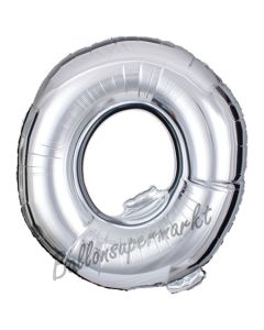 Großer Buchstabe Q Luftballon aus Folie in Silber