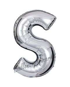 Großer Buchstabe S Luftballon aus Folie in Silber