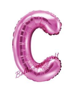 Luftballon Buchstabe C, pink, 35 cm