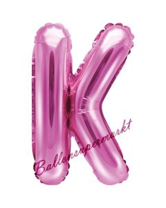 Luftballon Buchstabe K, pink, 35 cm