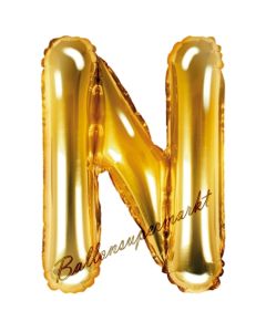 Luftballon Buchstabe N, gold, 35 cm