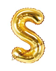 Luftballon Buchstabe S, gold, 35 cm