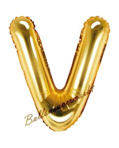 Luftballon Buchstabe V, gold, 35 cm