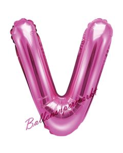 Luftballon Buchstabe V, pink, 35 cm
