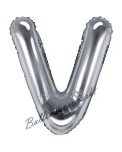 Luftballon Buchstabe V, silber, 35 cm