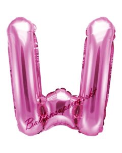 Luftballon Buchstabe W, pink, 35 cm