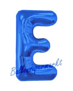 Großer Buchstabe E Luftballon aus Folie in Blau