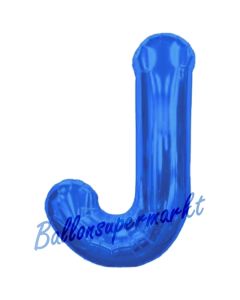 Großer Buchstabe J Luftballon aus Folie in Blau