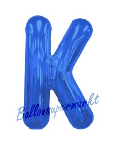 Großer Buchstabe K Luftballon aus Folie in Blau