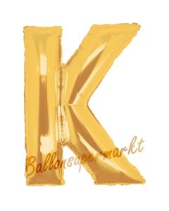 Großer Buchstabe K Luftballon aus Folie in Gold