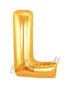 Großer Buchstabe L Luftballon aus Folie in Gold