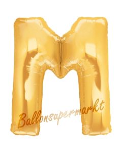 Großer Buchstabe M Luftballon aus Folie in Gold