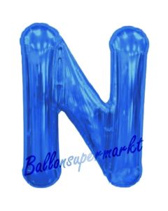 Großer Buchstabe N Luftballon aus Folie in Blau