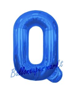 Großer Buchstabe Q Luftballon aus Folie in Blau