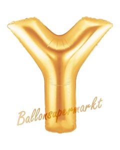 Großer Buchstabe Y Luftballon aus Folie in Gold