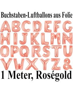 Große Buchstaben-Luftballons aus Folie in Roségold