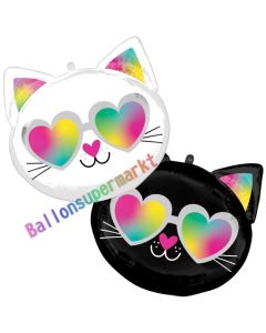 Luftballon aus Folie, Cool Kitty ohne Helium-Ballongas