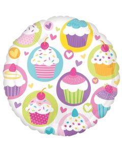 Luftballon aus Folie, Cupcake Party, ohne Helium-Ballongas