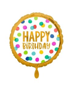 Geburtstags-Luftballon, Happy Birthday, Dots mit Helium