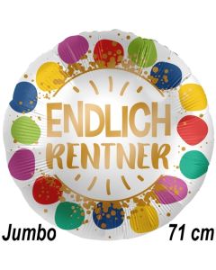 Jumbo Luftballon Endlich Rentner Dots, Satin Luxe, 71 cm