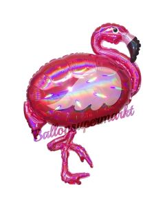 Pink Flamingo, irisierend, Folienballon mit Ballongas-Helium 