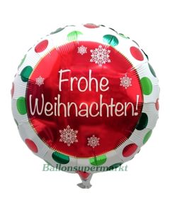 Folienballon Frohe Weihnachten, ohne Helium/Ballongas