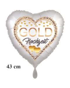 Folienballon Gold Hochzeit, inklusive Helium