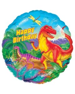 Geburtstags-Luftballon, Happy Birthday, Dinosaurier mit Helium